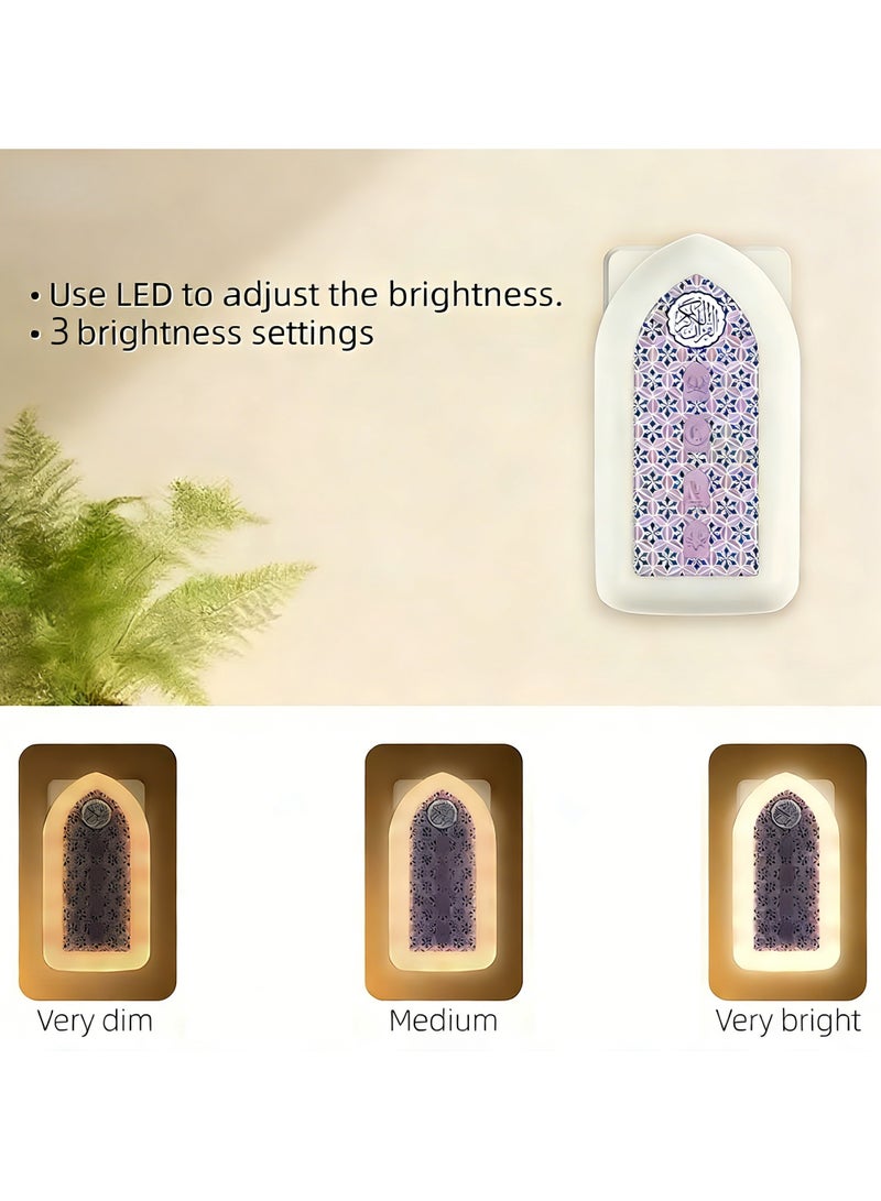 ZIKI TIME Intelligent Plug-In Quran Speaker with Adjustable Light & 24-Hour Playback – 64 Surahs Playback for Prayer, Ramadan, Home Decor & Relaxation - Image 4